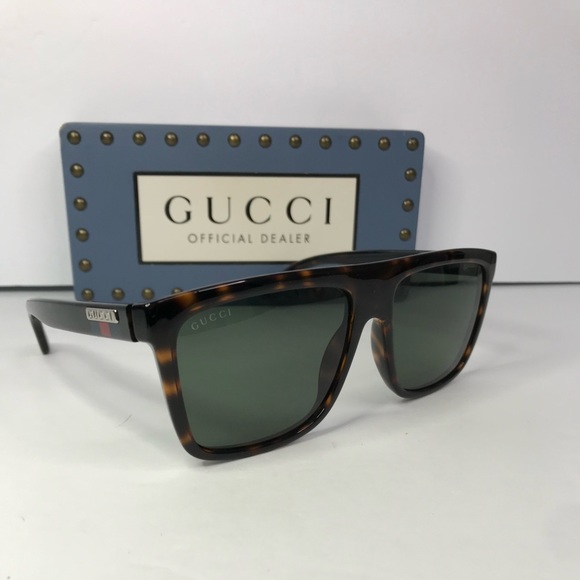New Authentic GUCCI GG0748S 003 Tortoise Green Sunglasses - Picture 3 of 16